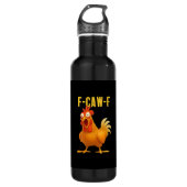 F Caw F Funny Chicken Meme Trendy Modern Style Edelstahlflasche (Vorderseite)