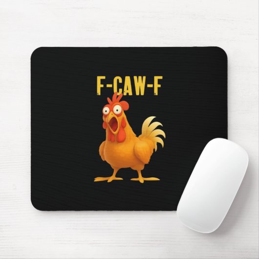 F Caw F Funny Chicken Meme Trendy Modern Style Mousepad (Mit Mouse)