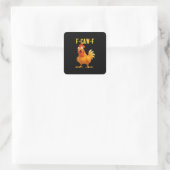 F Caw F Funny Chicken Meme Trendy Modern Style Quadratischer Aufkleber (Tasche)