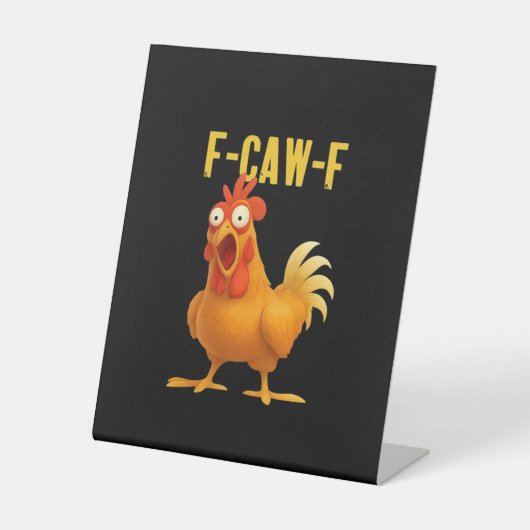 F Caw F Funny Chicken Meme Trendy Modern Style Sockelschild (Vorderseite)