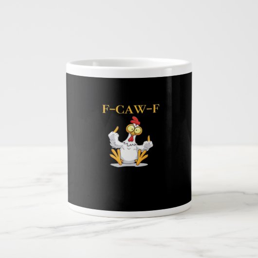 F-Caw-F Funny Chicken Retro Classic Jumbo-Tasse (Vorderseite)