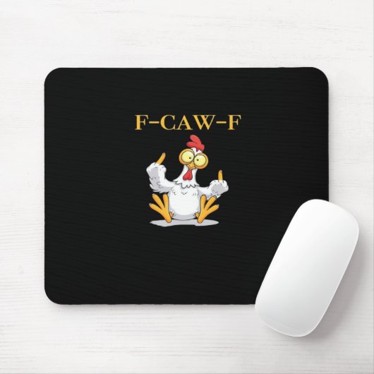 F-Caw-F Funny Chicken Retro Classic Mousepad (Mit Mouse)
