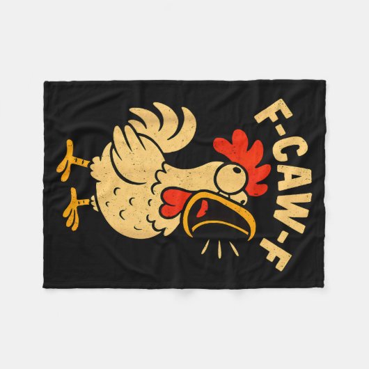 F Caw F Funny Chicken Rooster Men Women  Fleecedecke (Vorderseite (Horizontal))