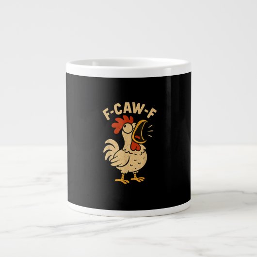 F Caw F Funny Chicken Rooster Men Women Jumbo-Tasse (Vorderseite)