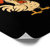 F Caw F Funny Chicken Rooster Men Women Poster (Ecke)