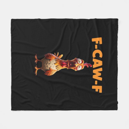 F-Caw-F Funny Chicken Saying Rooster Meme Sarcasti Fleecedecke (Vorderseite (Horizontal))