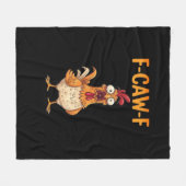 F-Caw-F Funny Chicken Saying Rooster Meme Sarcasti Fleecedecke (Vorderseite (Horizontal))