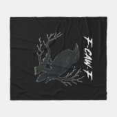 F-Caw-F Funny Crow Aesthetic Casual Fleecedecke (Vorderseite (Horizontal))