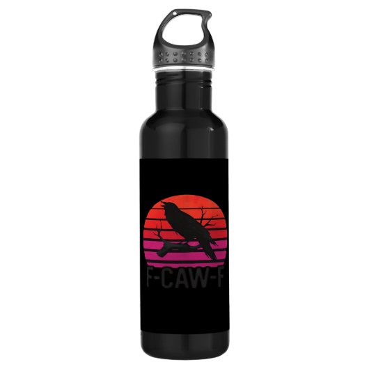 F-Caw-F Funny Crow Classic Minimal Clean Edelstahlflasche (Vorderseite)