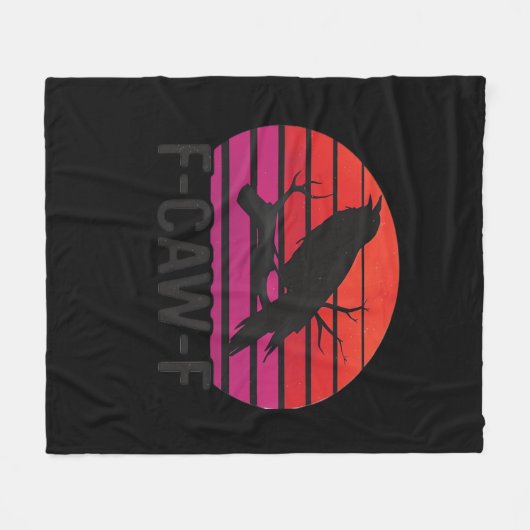 F-Caw-F Funny Crow Classic Minimal Clean Fleecedecke (Vorderseite (Horizontal))
