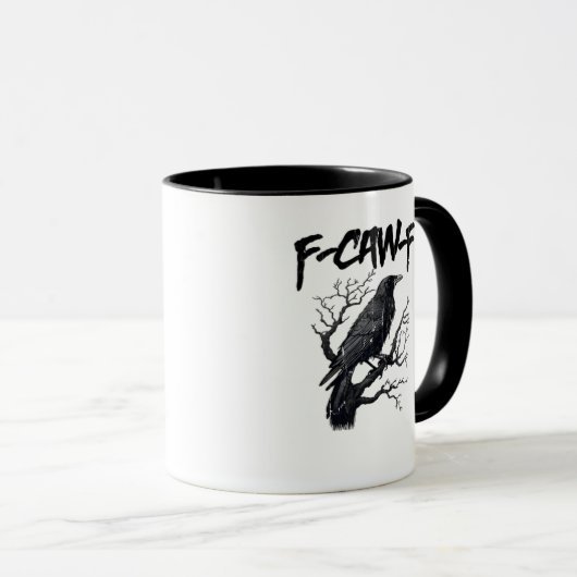 F-Caw-F Funny Crow Essential Cool Unique Tasse (VorderseiteRechts)