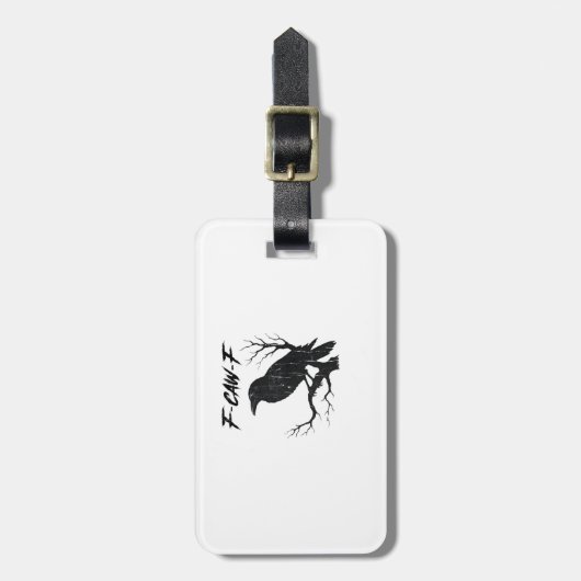 F-Caw-F Funny Crow Gepäckanhänger (Vorderseite vertikal)