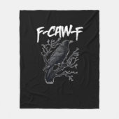F-Caw-F Funny Crow Minimal Clean Fleecedecke (Vorderseite)