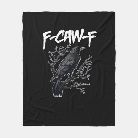 F-Caw-F Funny Crow Minimal Clean Fleecedecke (Vorderseite)