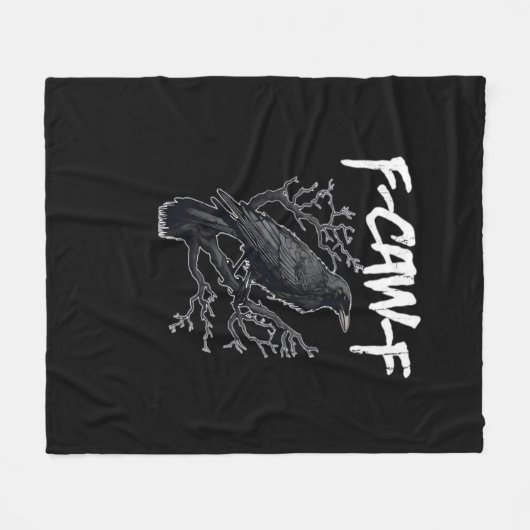 F-Caw-F Funny Crow Minimal Clean Fleecedecke (Vorderseite (Horizontal))