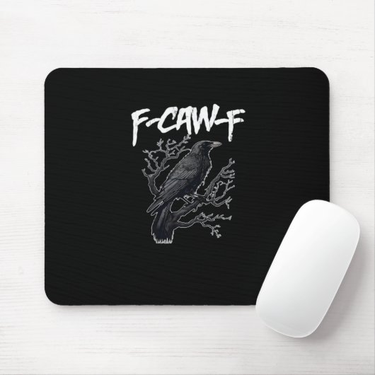F-Caw-F Funny Crow Minimal Clean Mousepad (Mit Mouse)
