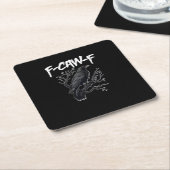 F-Caw-F Funny Crow Minimal Clean Rechteckiger Pappuntersetzer (angewinkelt)