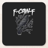 F-Caw-F Funny Crow Minimal Clean Rechteckiger Pappuntersetzer (Vorderseite)