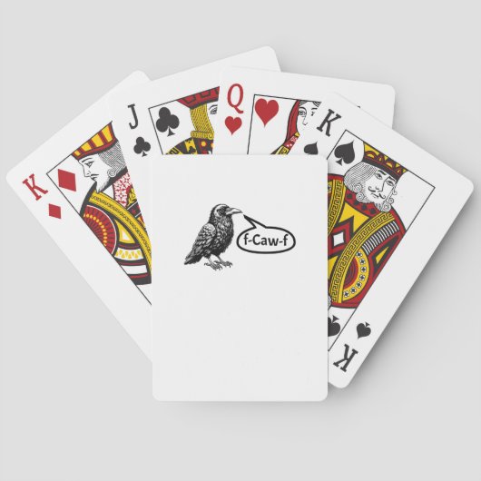 F-Caw-F Funny Crow Raven Pun F-Off Subtle F-Bomb Spielkarten (Rückseite)