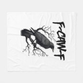 F Caw F Funny Crow Support Your Murder Graphic Fleecedecke (Vorderseite (Horizontal))