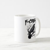 F Caw F Funny Crow Support Your Murder Graphic Kaffeetasse (VorderseiteRechts)