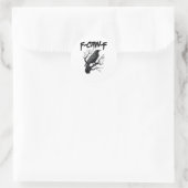 F Caw F Funny Crow Support Your Murder Graphic Runder Aufkleber (Tasche)