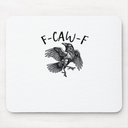 F Caw F Funny Crow Vintage Graphic Mousepad (Vorne)