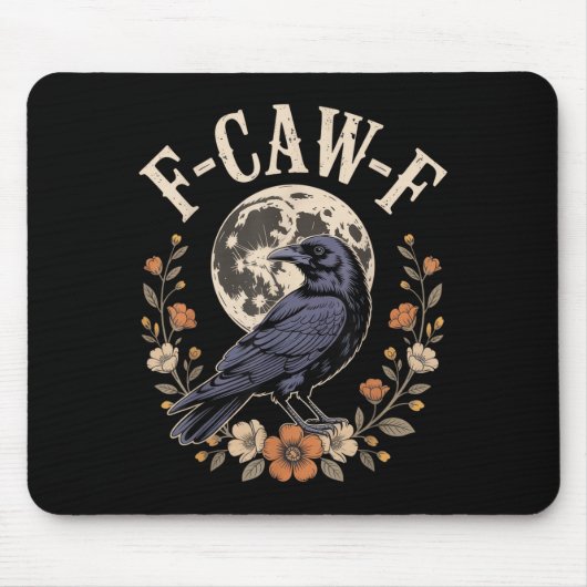 F-caw-f Funny Crows Night Bird Liebhaber Halloween Mousepad (Vorne)