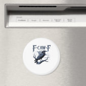 F-Caw-F Funny Gothic Raven Bird Halloween Magnet (In Situ (Geschirrspüler))