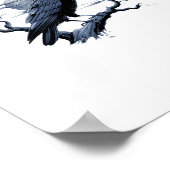 F-Caw-F Funny Gothic Raven Bird Halloween Poster (Ecke)