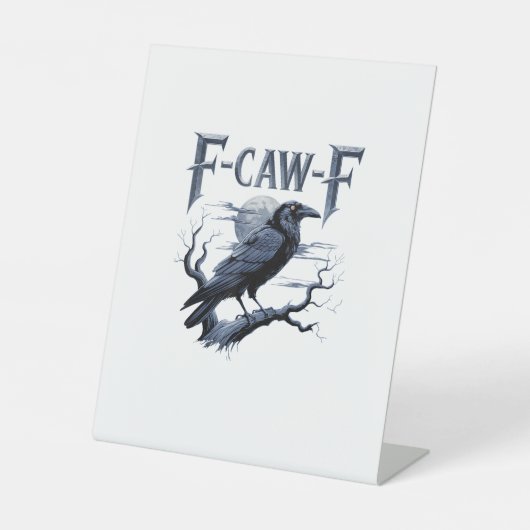 F-Caw-F Funny Gothic Raven Bird Halloween Sockelschild (Vorderseite)