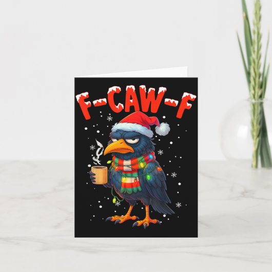 F-caw-f Funny Idea For Work Humor Craw Coffee Karte (Vorderseite)