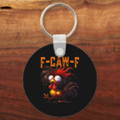F-caw-f Funny Idea For Work Humor Rooster Coffee Schlüsselanhänger (Vorderseite)