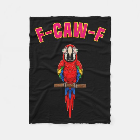 F-caw-f Funny Macaw Bird Watching Humor Animal Gra Fleecedecke (Vorderseite)