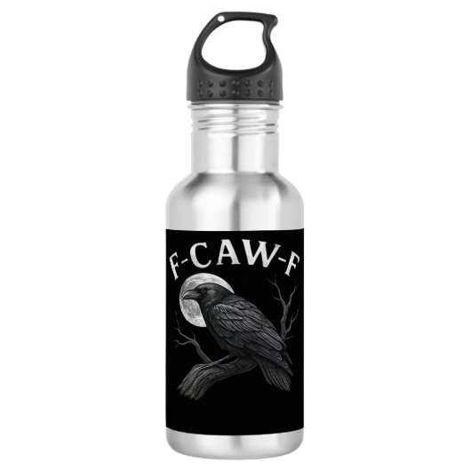 F-Caw-F Funny Quote Edelstahlflasche (Vorderseite)