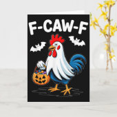 F-caw-f Funny Quote Rooster Meme Chicken Ghost Hal Karte (Gelbe Blume)