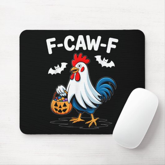 F-caw-f Funny Quote Rooster Meme Chicken Ghost Hal Mousepad (Mit Mouse)