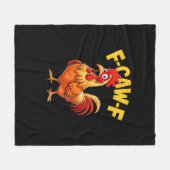 F Caw F Funny Quote Rooster Meme Lover Design Fleecedecke (Vorderseite (Horizontal))