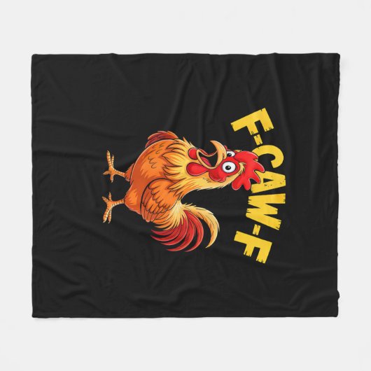 F Caw F Funny Quote Rooster Meme Lover Design Fleecedecke (Vorderseite (Horizontal))