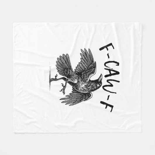 F-Caw-F Funny Raven Crow Spooky Season Creative Ca Fleecedecke (Vorderseite (Horizontal))