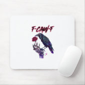 F-Caw-F Funny Raven Crow Spooky Season Halloween R Mousepad (Mit Mouse)