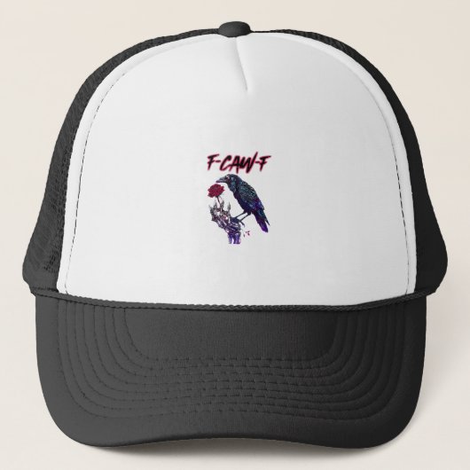F-Caw-F Funny Raven Crow Spooky Season Halloween R Truckerkappe (Vorderseite)
