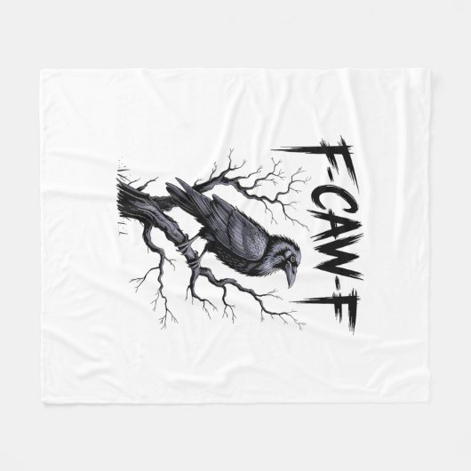 F-Caw-F Funny Raven Crow Spooky Season Halloween V Fleecedecke (Vorderseite (Horizontal))
