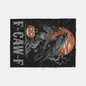 F-caw-f Funny Raven Gothic Crow Black Bird Hallowe Fleecedecke (Vorderseite (Horizontal))