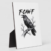 F-Caw-F Funny Raven Pun F-Caw-F Creative Graphic Fotoplatte (Seite)