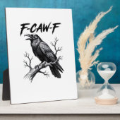 F-Caw-F Funny Raven Pun F-Caw-F Creative Graphic Fotoplatte (Seite)