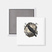 F-Caw-F Funny Raven Pun Gothic Crow Humor Retro Cl Magnet (Vorderseite/Rückseite)