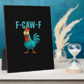 F-Caw-F Funny Rooster Chicken Humor Bird Fotoplatte (Seite)