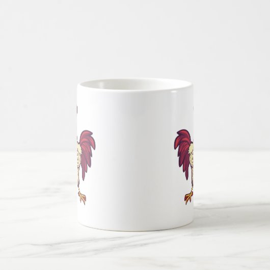 F-Caw-F Funny Rooster Flex Your Feathers Mug Kaffeetasse (Mittel)
