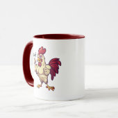 F-Caw-F Funny Rooster Flex Your Feathers Mug Tasse (Vorderseite Links)